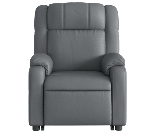 Sillón de masaje elevable eléctrico cuero sintético gris