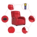 Sillón de majaje elevable eléctrico cuero artificial rojo