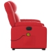 Sillón de majaje elevable eléctrico cuero artificial rojo