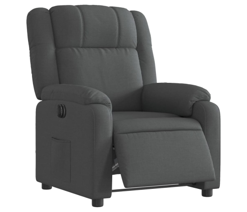 Sillón reclinable eléctrico de tela gris oscuro