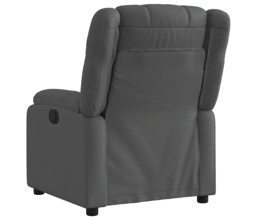 Sillón reclinable eléctrico de tela gris oscuro