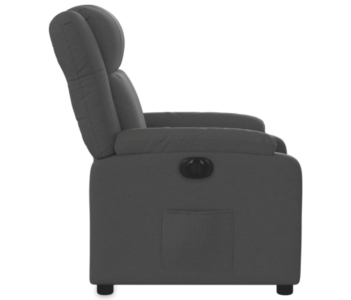 Sillón reclinable eléctrico de tela gris oscuro