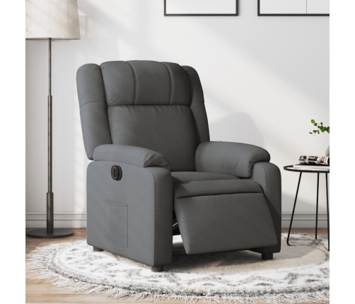 Sillón reclinable eléctrico de tela gris oscuro