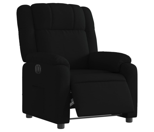 Sillón reclinable eléctrico de tela negro