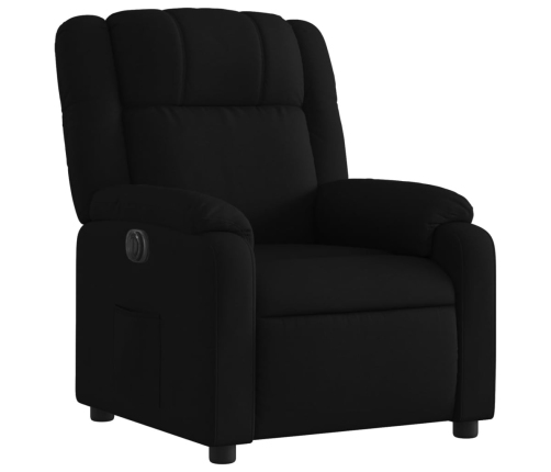 Sillón reclinable eléctrico de tela negro