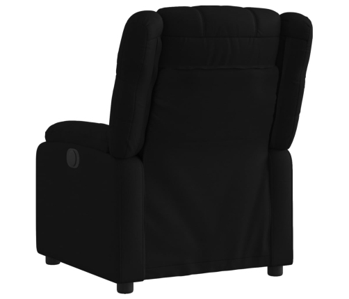 Sillón reclinable eléctrico de tela negro