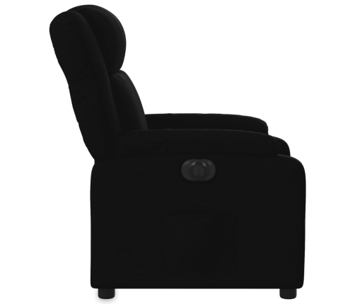 Sillón reclinable eléctrico de tela negro