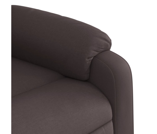 Sillón reclinable eléctrico tela marrón oscuro