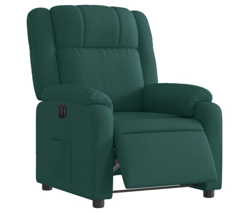 Sillón reclinable eléctrico tela verde oscuro