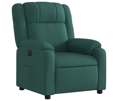 Sillón reclinable eléctrico tela verde oscuro