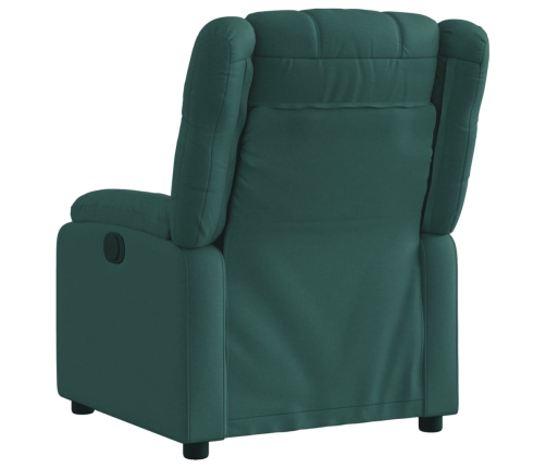 Sillón reclinable eléctrico tela verde oscuro