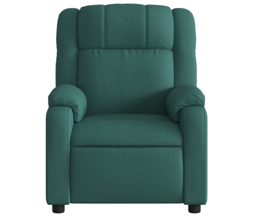 Sillón reclinable eléctrico tela verde oscuro