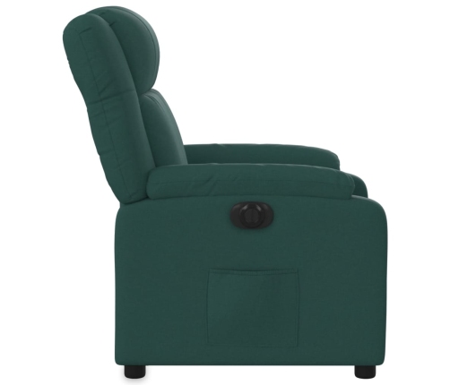 Sillón reclinable eléctrico tela verde oscuro