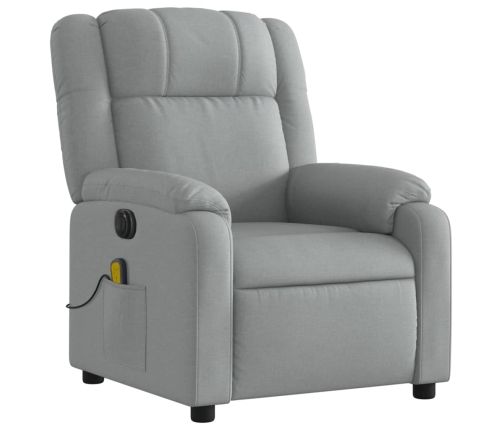 Sillón reclinable de masaje eléctrico tela gris claro