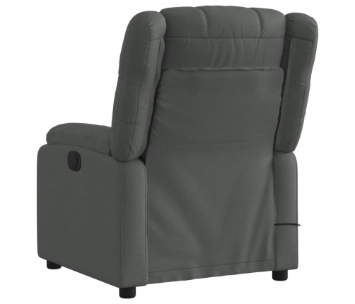 Sillón reclinable de masaje eléctrico tela gris oscuro