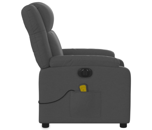 Sillón reclinable de masaje eléctrico tela gris oscuro