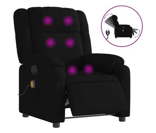 Sillón reclinable de masaje eléctrico tela negro