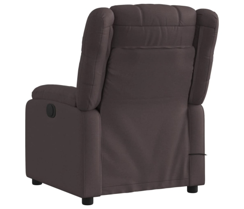 Sillón reclinable de masaje eléctrico tela marrón oscuro