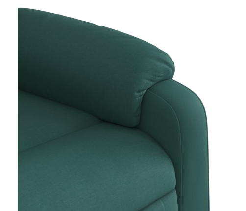 Sillón reclinable de masaje eléctrico tela verde oscuro