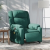 Sillón reclinable de masaje eléctrico tela verde oscuro