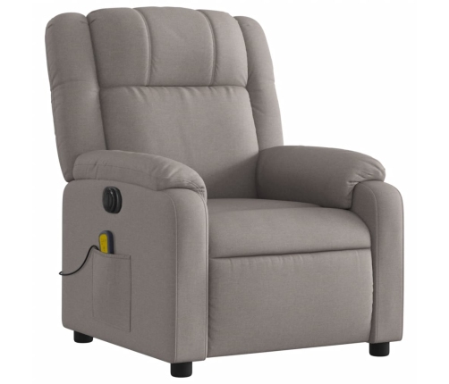 Sillón reclinable de masaje eléctrico tela gris taupe