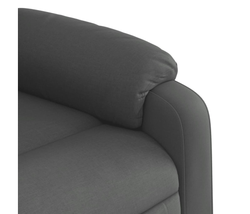 Sillón reclinable elevable de tela gris oscuro