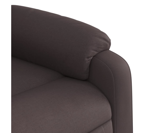 Sillón reclinable elevable tela marrón oscuro