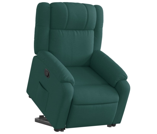 Sillón reclinable elevable tela verde oscuro