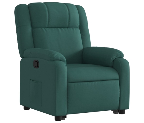 Sillón reclinable elevable tela verde oscuro