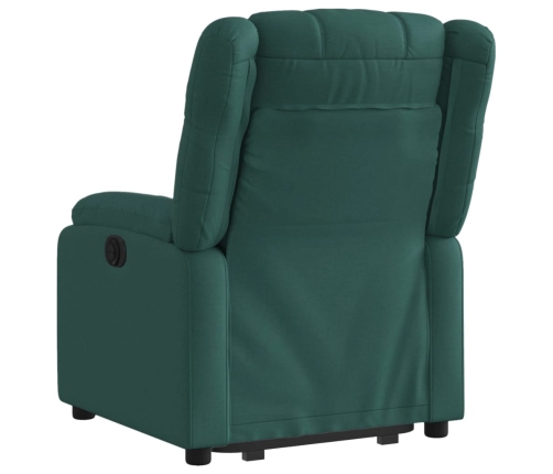 Sillón reclinable elevable tela verde oscuro