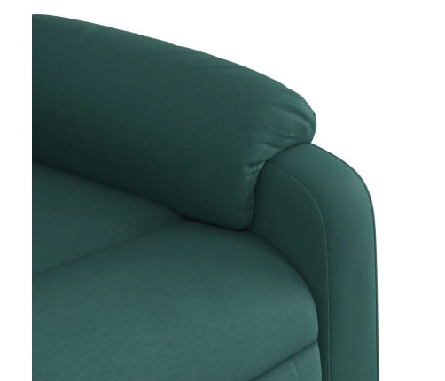 Sillón reclinable elevable tela verde oscuro