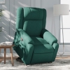 Sillón reclinable elevable tela verde oscuro