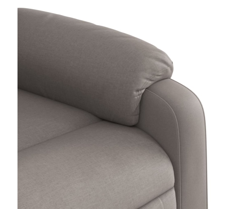 Sillón reclinable elevable tela gris taupe