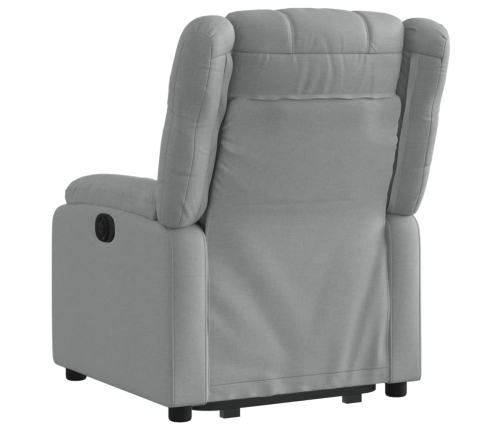 Sillón eléctrico reclinable elevable de tela gris claro