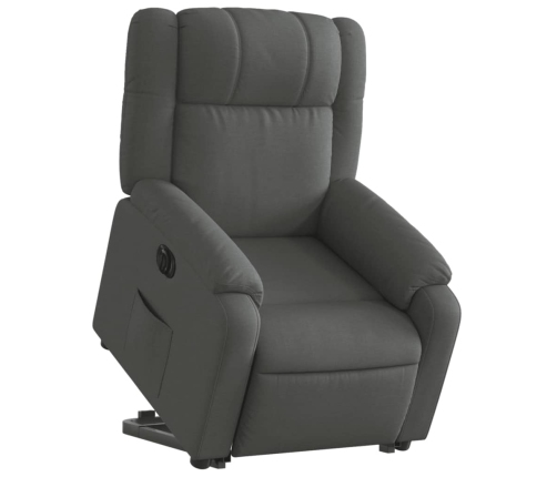 Sillón eléctrico reclinable elevable de tela gris oscuro