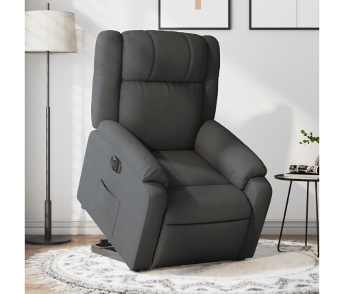 Sillón eléctrico reclinable elevable de tela gris oscuro