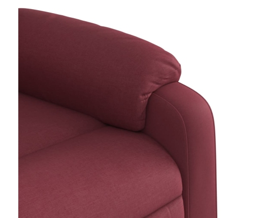 Sillón eléctrico reclinable elevable de tela rojo tinto