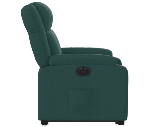 Sillón eléctrico reclinable elevable de tela verde oscuro