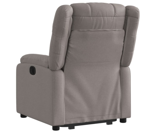 Sillón eléctrico reclinable elevable de tela gris taupe