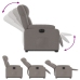 Sillón eléctrico reclinable elevable de tela gris taupe