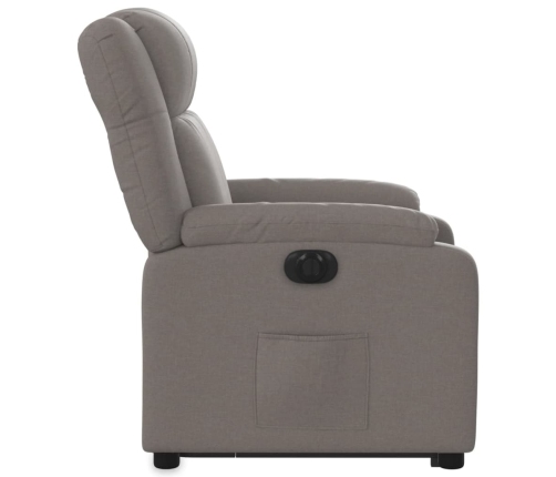 Sillón eléctrico reclinable elevable de tela gris taupe