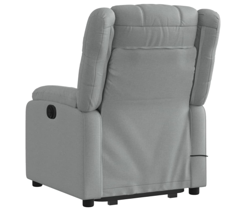 Sillón de masaje eléctrico reclinable elevable tela gris claro