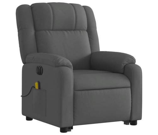 Sillón de masaje eléctrico reclinable elevable tela gris oscuro