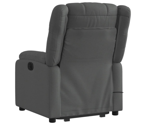 Sillón de masaje eléctrico reclinable elevable tela gris oscuro