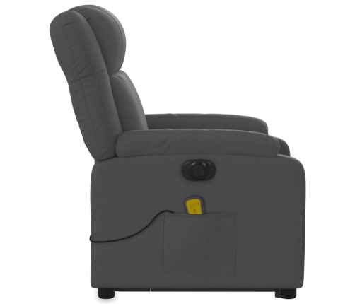 Sillón de masaje eléctrico reclinable elevable tela gris oscuro