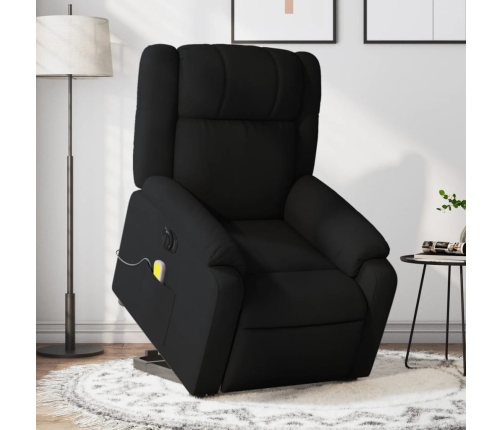 Sillón de masaje eléctrico reclinable elevable tela negro