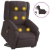 Sillón masaje eléctrico reclinable elevable tela marrón oscuro