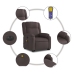 Sillón masaje eléctrico reclinable elevable tela marrón oscuro