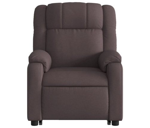 Sillón masaje eléctrico reclinable elevable tela marrón oscuro