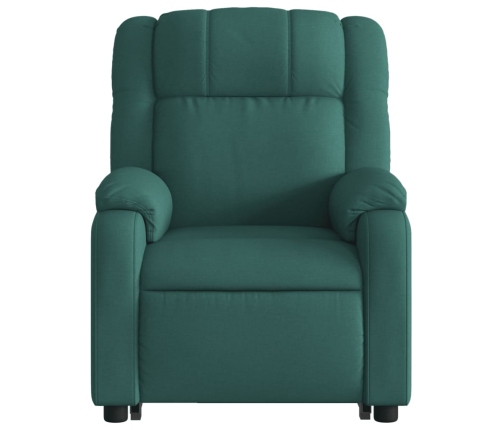 Sillón masaje eléctrico reclinable elevable tela verde oscuro